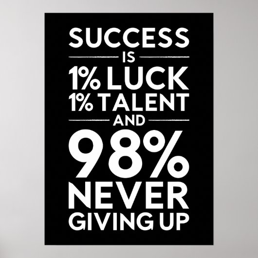 Succes is nooit opgeven - Motivatie Poster (Voorkant)
