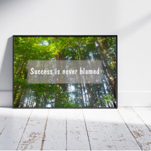 Succes is nooit te wijten aan Inspirerend spreekwo Poster