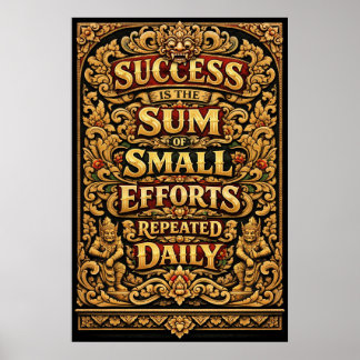 Succes Is Som Van Kleine Inspanningen Vintage Typo Poster