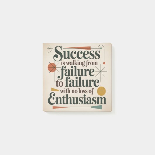 Succes is van mislukking naar mislukking lopen post-it® notes (Voorkant)