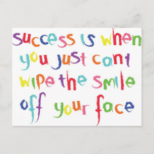 Succes is wanneer je briefkaart