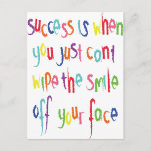 Succes is wanneer je briefkaart