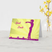 Succes Kaart met roze Gymnast (Gele Bloem)