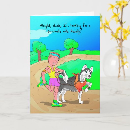 Succes Kaart voor Runner - Pacer Dog (Gele Bloem)