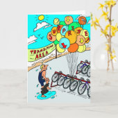 Succes Kaart voor Triatleet - Triathlon Ballonnen (Gele Bloem)