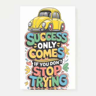 succes komt alleen als je niet stopt met proberen  post-it® notes