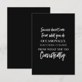 succes komt niet voort uit wat je soms doet bedankkaart (Voorkant / Achterkant)