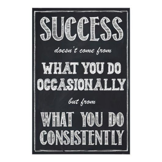 Succes komt voort uit consistentie Poster (Voorkant)
