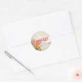 Succes Mattheüs 6:33 Verse Elegante roze bloem Ronde Sticker (Envelop)