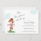 Succes Meisje Paardrijden Fiets Afscheidsfeest Kaart (Voorkant)