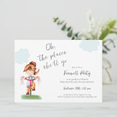 Succes Meisje Paardrijden Fiets Afscheidsfeest Kaart (Staand voorkant)