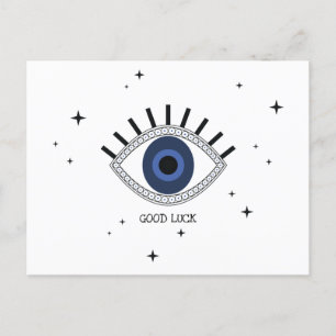 Succes met blauw oog talisman, boze oogbescherming briefkaart