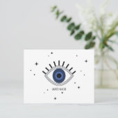 Succes met blauw oog talisman, boze oogbescherming briefkaart (Staand voorkant)