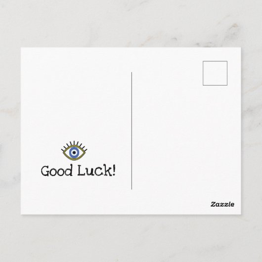 Succes met blauw oog talisman, boze oogbescherming briefkaart (Achterkant)