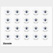 Succes met blauw oog talisman, boze oogbescherming ronde sticker (Vel)
