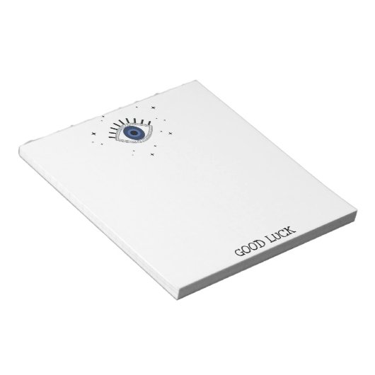 Succes met blauw oog talisman grieks boze oog notitieblok (Schuin)