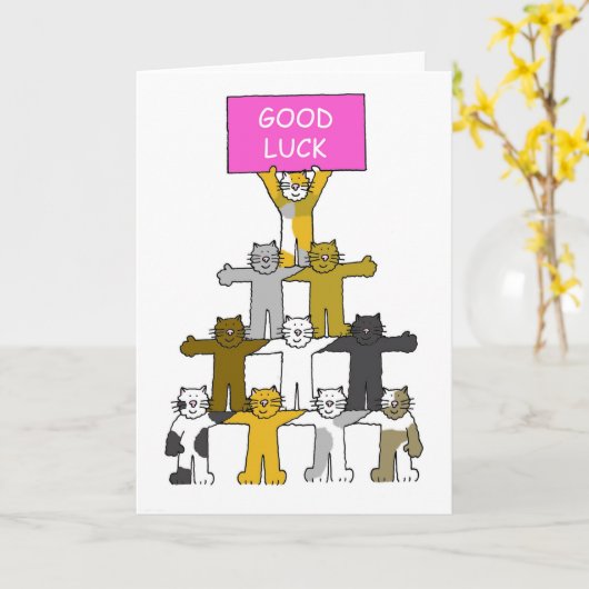 Succes met Cartoons Kaart (Gele Bloem)