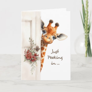 Succes met finales Giraffe Peeking Kaart