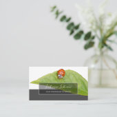 Succes met gestreepte ladybugs elegante grijze rec visitekaartje (Staand voorkant)