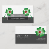 Succes met gestreepte ladybugs elegante grijze rec visitekaartje (Voorkant / Achterkant)