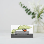 Succes met gestreepte ladybugs elegante grijze rec visitekaartje (Staand voorkant)