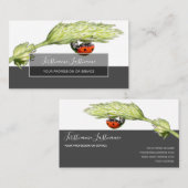 Succes met gestreepte ladybugs elegante grijze rec visitekaartje (Voorkant / Achterkant)