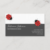 Succes met gestreepte ladybugs elegante grijze rec visitekaartje (Achterkant)