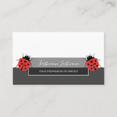 Succes met gestreepte ladybugs elegante grijze rec visitekaartje (Voorkant)