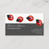 Succes met gestreepte ladybugs elegante grijze rec visitekaartje (Achterkant)