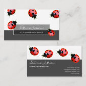 Succes met gestreepte ladybugs elegante grijze rec visitekaartje (Voorkant / Achterkant)