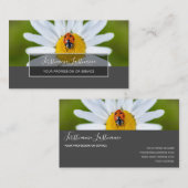 Succes met gestreepte ladybugs elegante grijze rec visitekaartje (Voorkant / Achterkant)