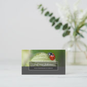 Succes met gestreepte ladybugs elegante grijze rec visitekaartje (Staand voorkant)