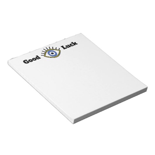 Succes met griekblauw oog talisman notitieblok (Schuin)