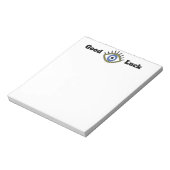 Succes met griekblauw oog talisman notitieblok (Linkerzijde)