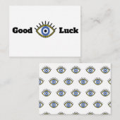 Succes met griekblauw oog talisman notitiekaartje (Voorkant / Achterkant)