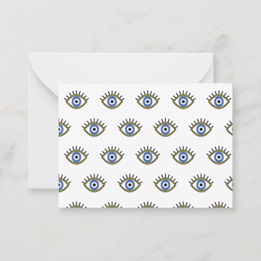 Succes met griekblauw oog talisman notitiekaartje (Achterkant)