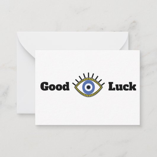 Succes met griekblauw oog talisman notitiekaartje (Voorkant)