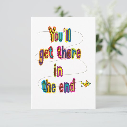 Succes met het denken aan je wenskaart voor de rei (Staand voorkant)