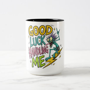 Succes met het Omgaan met Mij – Rare Glimlachende Tweekleurige Koffiemok