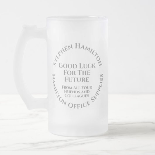 Succes met het toekomstige cadeau matglas bierpul (Links)