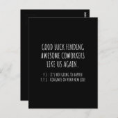 Succes met het vinden van collega's weer zoals wij briefkaart (Voorkant / Achterkant)