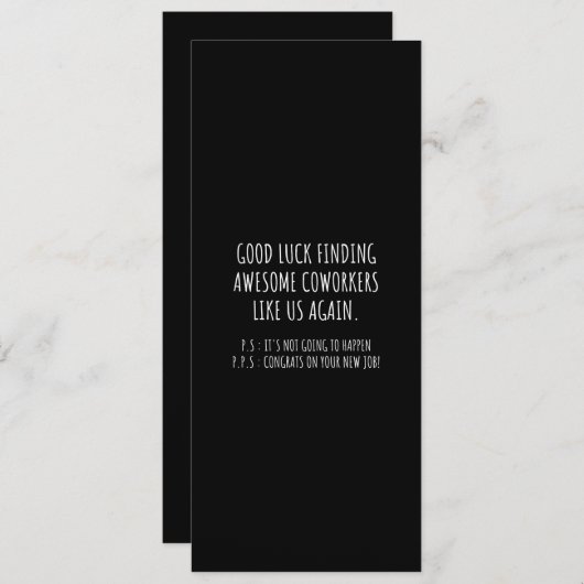 Succes met het vinden van collega's weer zoals wij feestdagenkaart (Voorkant / Achterkant)