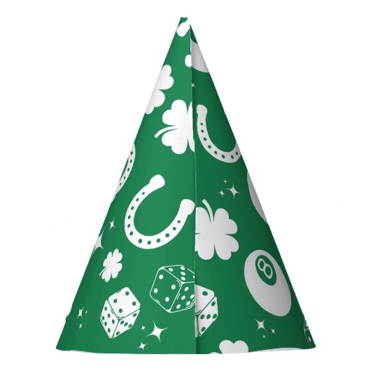 Succes met Hoefijzer Shamrock Feesthoedjes (Achterkant)