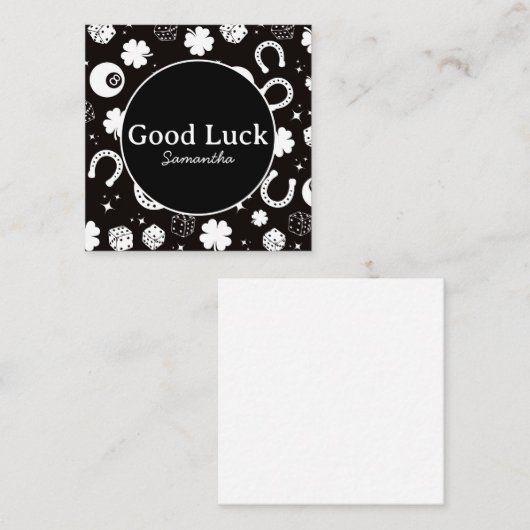 Succes met Hoefijzer Shamrock Informatiekaartje (Voorkant / Achterkant)