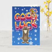 Succes met hond en aap kaart (Gele Bloem)