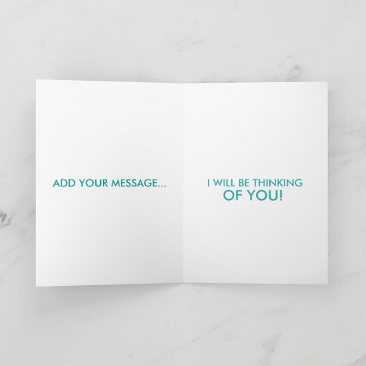 SUCCES MET JE EXAMENS, IK ZAL AAN JE DENKEN KAART (Binnen)