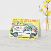 Succes met je nieuwe bedrijf met je naam op de bus kaart (Gele Bloem)