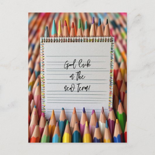 Succes met je nieuwe schoolperiode briefkaart (Voorkant)