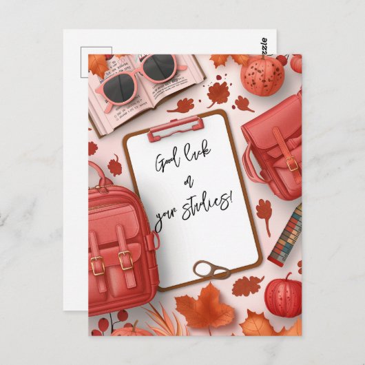 Succes met je schoolstudie briefkaart (Voorkant / Achterkant)