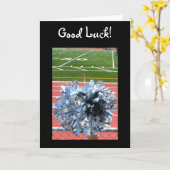 Succes met juichen pom pom wenskaart kaart (Gele Bloem)